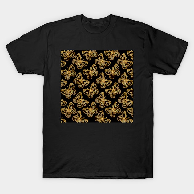 Butterfly Gold T-Shirt by My Artsam